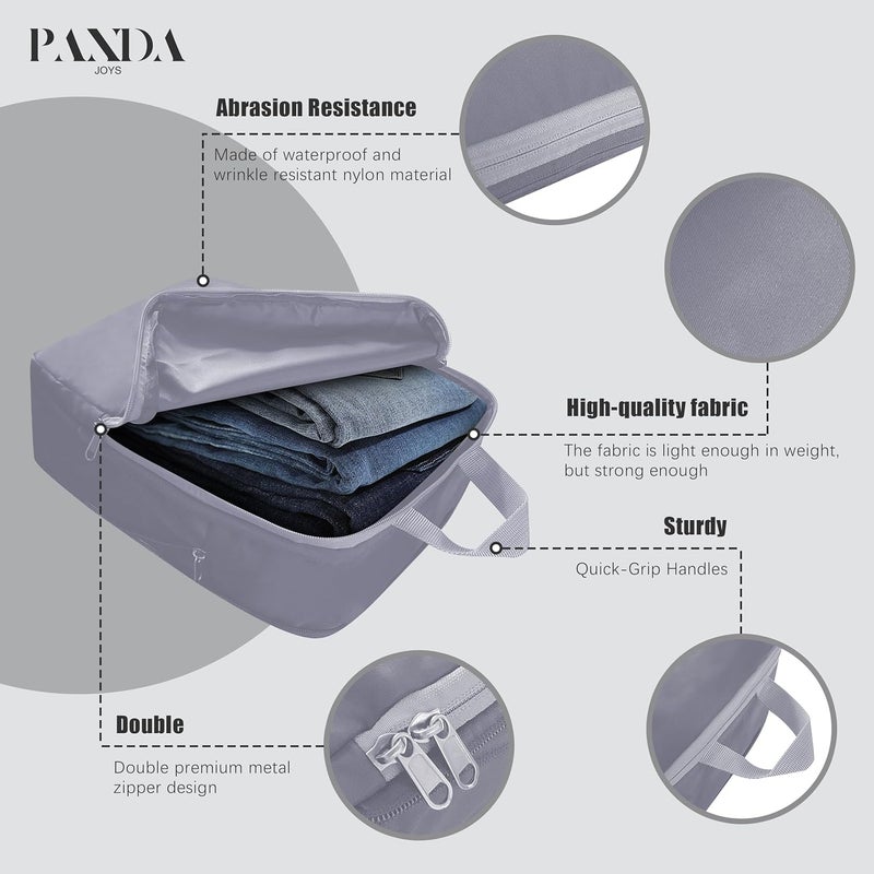 PANDA JOYS 4 Set Compression Packing Cubes Travel - Travel Accessories Expandable Packing Organizers for Carry On - Essentials Luggage Bags - Dark Grey - Image 4